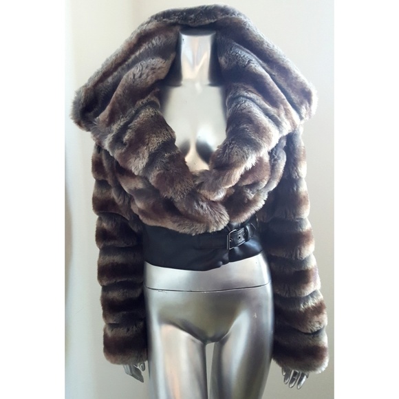 bebe Jackets & Blazers - bebe Cozy Fur Belted Jacket WC1